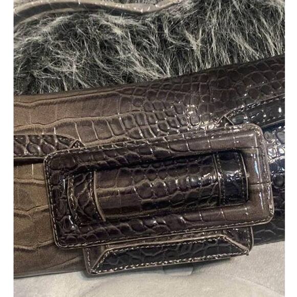 Sondra Roberts Squared Ombre Brown Clutch Shoulder Bag New - Picture 2 of 6